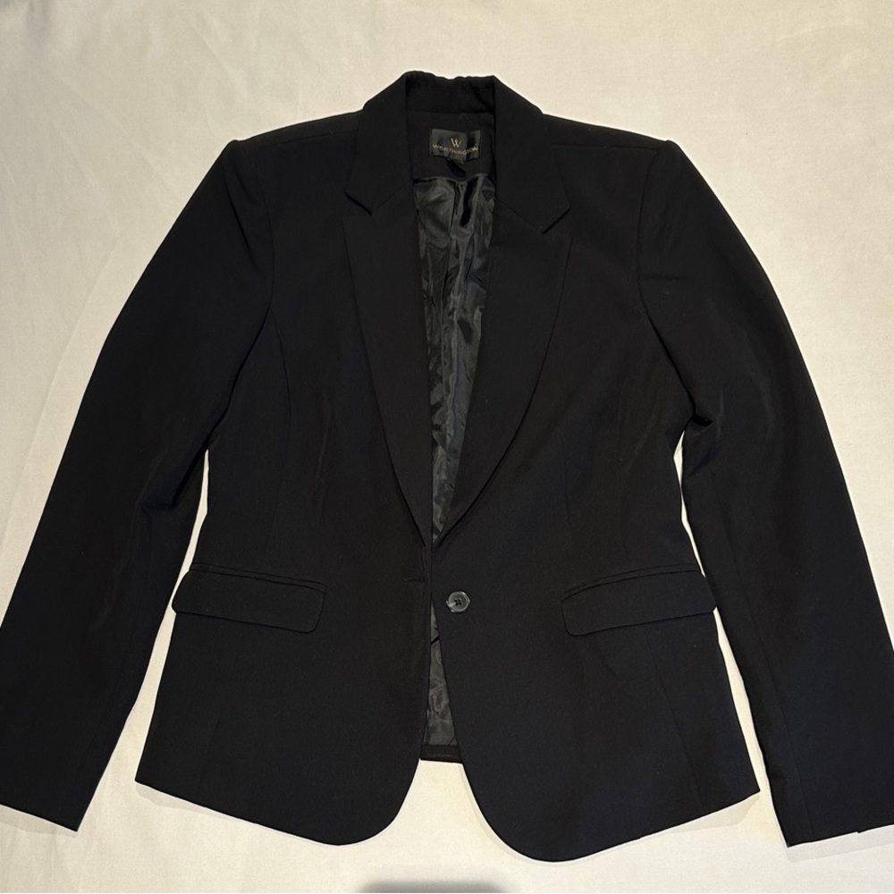 Worthington - Classic Black Women's Blazer - padded shoulders
